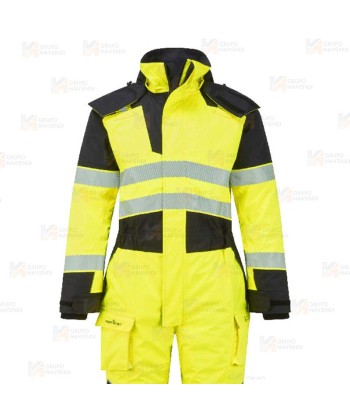 Buzo ignífugo Modaflame de alta visibilidad, multinorma, impermeable, con forro térmico
