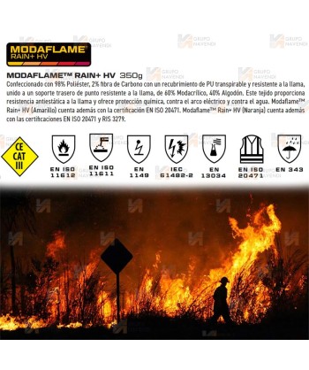Pantalón ignífugo Modaflame de alta visibilidad, multinorma, impermeable, con forro térmico