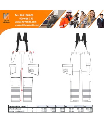 Pantalón ignífugo Modaflame de alta visibilidad, multinorma, impermeable, con forro térmico