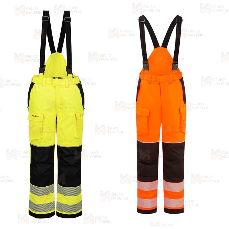 Pantalón ignífugo Modaflame de alta visibilidad, multinorma, impermeable, con forro térmico