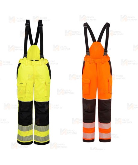 Pantalón ignífugo Modaflame de alta visibilidad, multinorma, impermeable, con forro térmico
