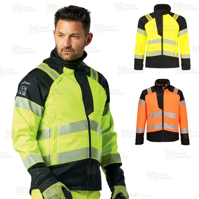 Cazadora softshell ignífugo Modaflame de alta visibilidad y multinorma