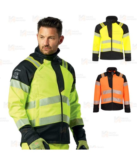 Cazadora softshell ignífugo Modaflame de alta visibilidad y multinorma