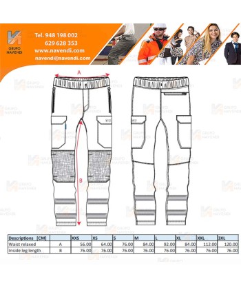 Pantalón Jogger ignífugo Modaflame de alta visibilidad y multinorma naranja flúor y negro