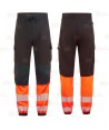 Pantalón Jogger ignífugo Modaflame de alta visibilidad y multinorma naranja flúor y negro