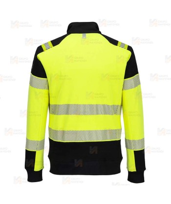 Sudadera ignífuga Modaflame de alta visibilidad y multinorma color amarillo flúor y negro