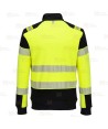 Sudadera ignífuga Modaflame de alta visibilidad y multinorma color amarillo flúor y negro