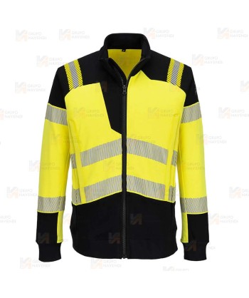 Sudadera ignífuga Modaflame de alta visibilidad y multinorma color amarillo flúor y negro