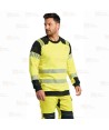 Sudadera ignífuga Modaflame de alta visibilidad y multinorma color amarillo flúor y negro