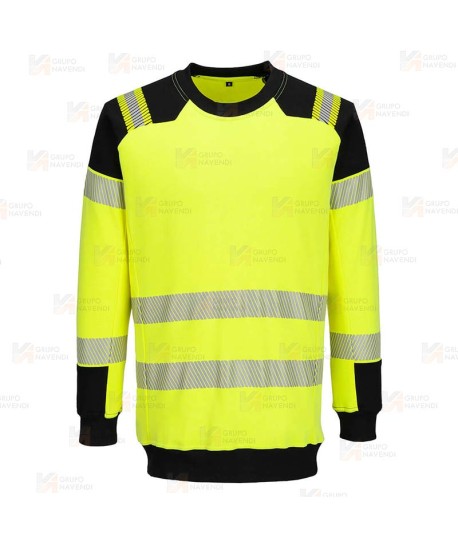 Sudadera ignífuga Modaflame de alta visibilidad y multinorma color amarillo flúor y negro