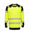 Sudadera ignífuga Modaflame de alta visibilidad y multinorma color amarillo flúor y negro