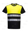 Camiseta bicolor alta visibilidad con cintas reflectantes segmentadas