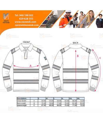 Polo ignífugo Modaflame de alta visibilidad y multinorma color naranja flúor y negro