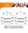 Polo ignífugo Modaflame de alta visibilidad y multinorma color naranja flúor y negro