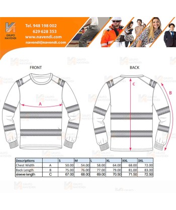 Camiseta ignífuga Modaflame de alta visibilidad y multinorma color naranja flúor y azul marino
