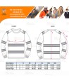 Camiseta ignífuga Modaflame de alta visibilidad y multinorma color naranja flúor y azul marino