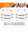 Polo ignífugo con tejido elástico y cintas segmentadas