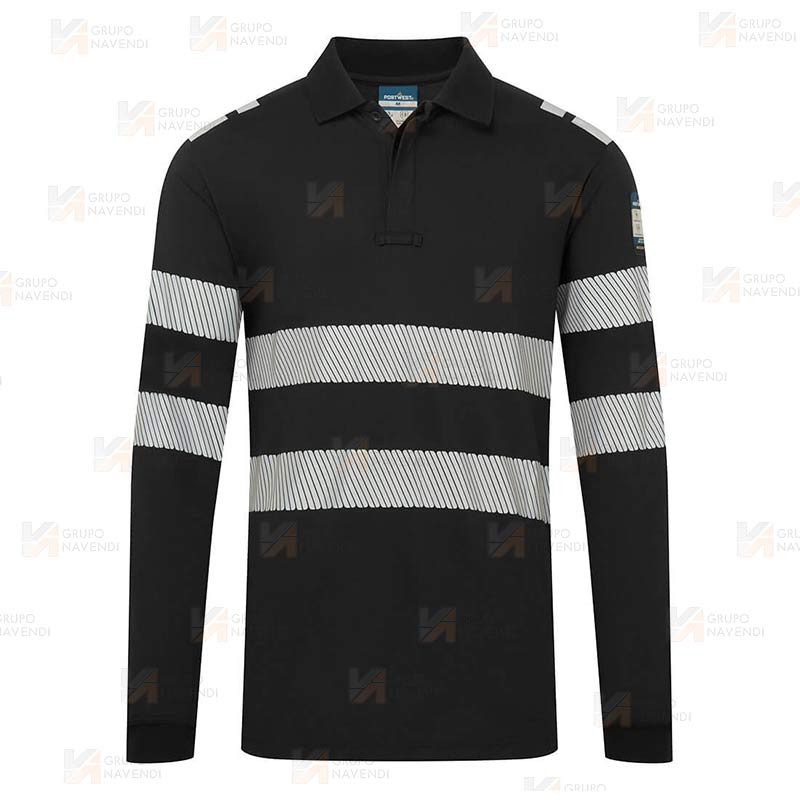 Polo ignífugo con tejido elástico y cintas segmentadas