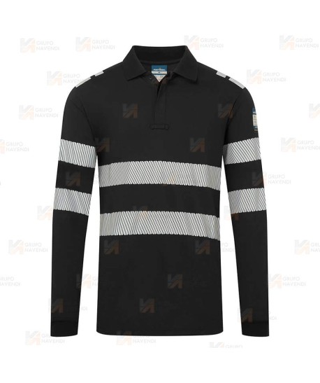Polo ignífugo con tejido elástico y cintas segmentadas