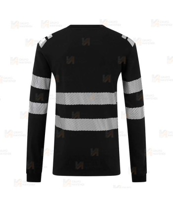 Camiseta de manga larga de Modaflame y cintas segmentadas color azul marino