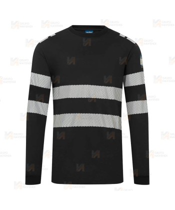 Camiseta de manga larga de Modaflame y cintas segmentadas color negro