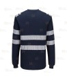 Camiseta de manga larga de Modaflame y cintas segmentadas color azul marino