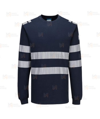 Camiseta de manga larga de Modaflame y cintas segmentadas color negro