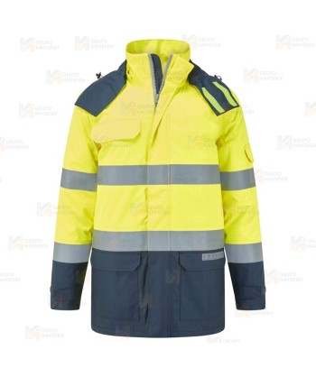 Parka ignífuga con forro, impermeable, transpirable y multinorma