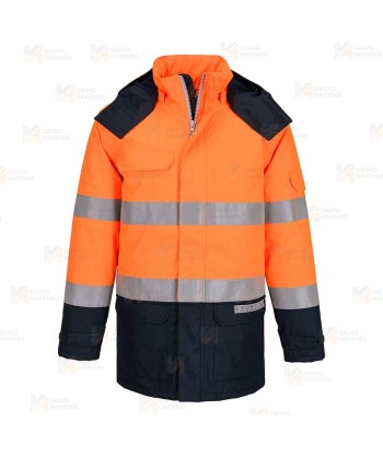 Parka ignífuga con forro, impermeable, transpirable y multinorma