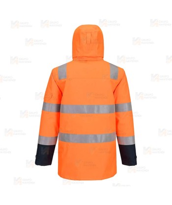 Parka ignífuga con forro, impermeable, transpirable y multinorma