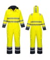 Buzo ignífugo e impermeable de alta visibilidad acolchado 520 gr y multinorma. color amarillo flúor