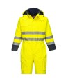 Buzo ignífugo e impermeable de alta visibilidad acolchado 520 gr y multinorma. color amarillo flúor