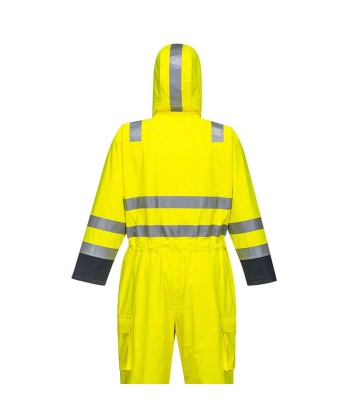 Buzo ignífugo e impermeable de alta visibilidad acolchado 520 gr y multinorma. color amarillo flúor