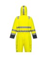 Buzo ignífugo e impermeable de alta visibilidad acolchado 520 gr y multinorma. color amarillo flúor