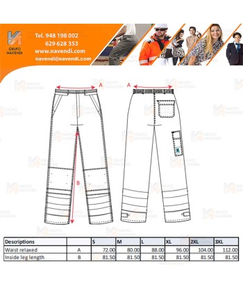 Pantalón ignífugo de alta visibilidad y multinorma 345 gr
