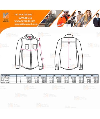Camisa ignífuga y con protección química tipo 6