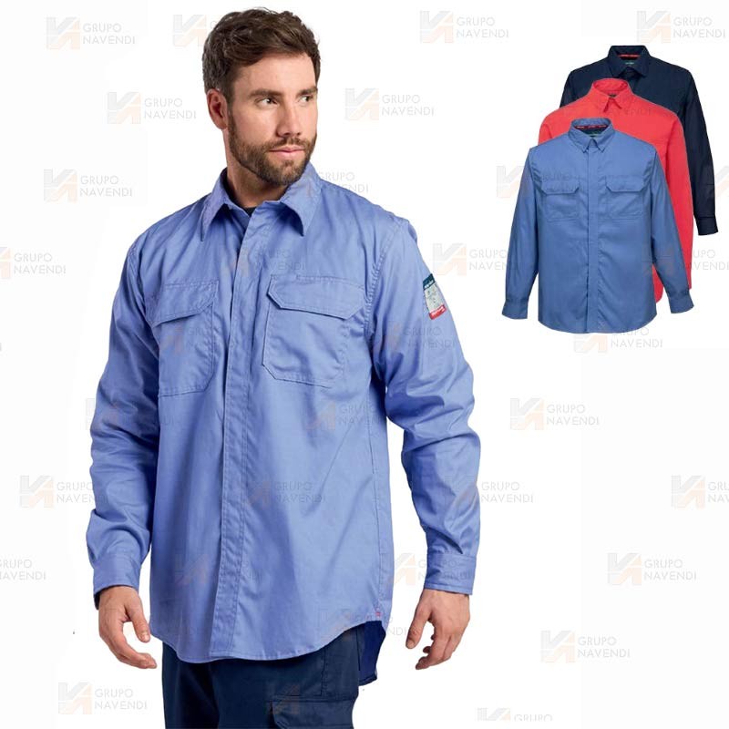Camisa ignífuga y con protección química tipo 6