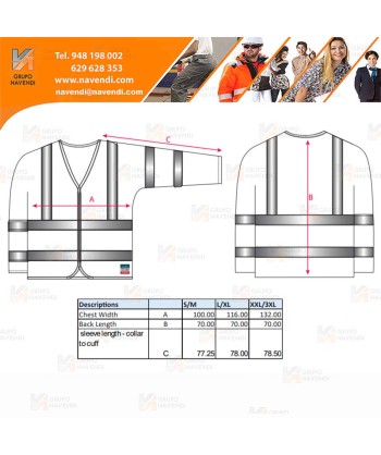 Chaqueta ligera ignífuga de alta visibilidad