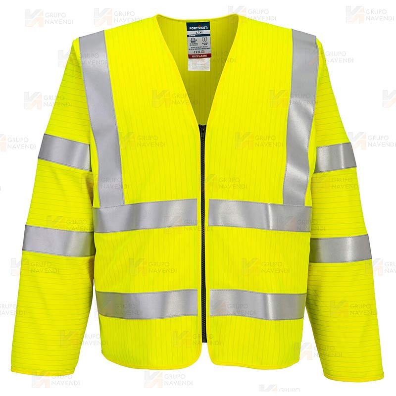 Chaqueta ligera ignífuga y antiestática de alta visibilidad