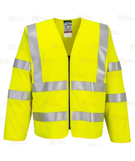 Chaqueta ligera ignífuga y antiestática de alta visibilidad