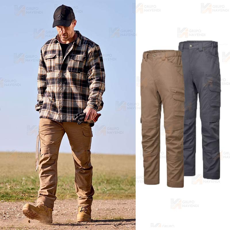 Pantalón moderno de trabajo multibolsillos con refuerzos