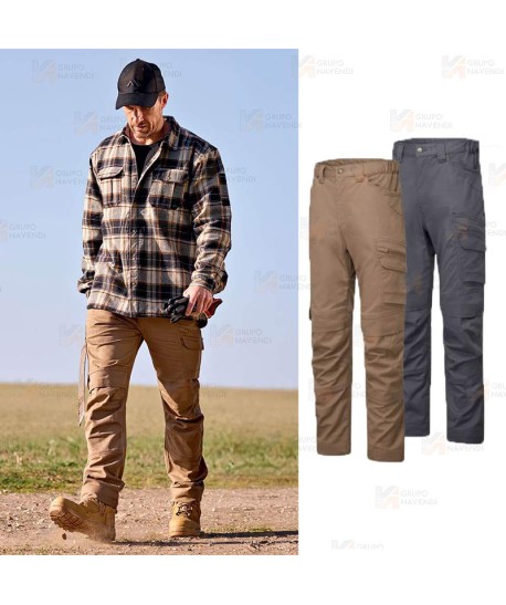 Pantalón moderno de trabajo multibolsillos con refuerzos
