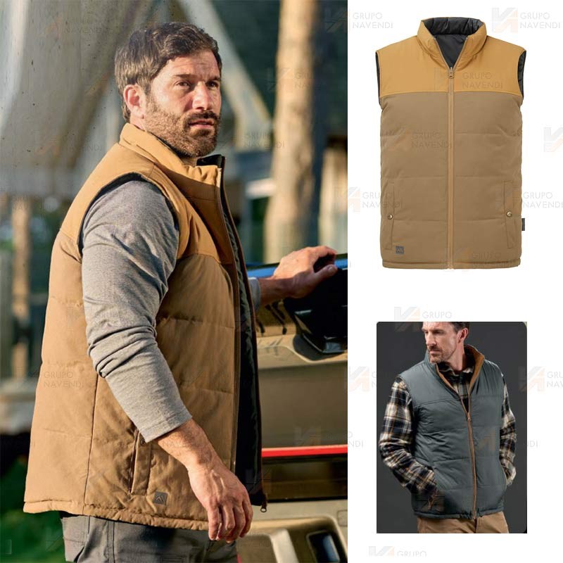 Chaleco reversible de trabajo con forro y resistente al agua