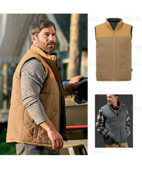 Chaleco reversible de trabajo con forro y resistente al agua