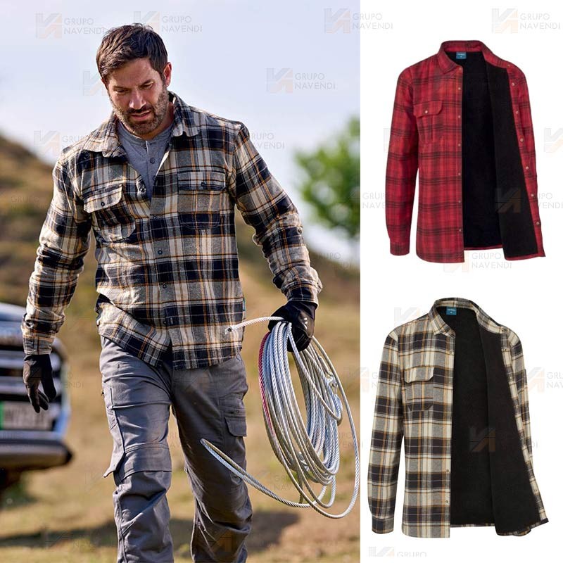 Camisa de cuadros de algodón con forro