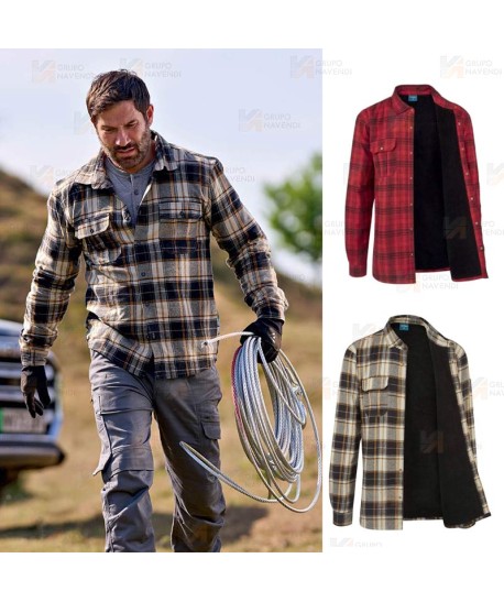 Camisa de cuadros de algodón con forro