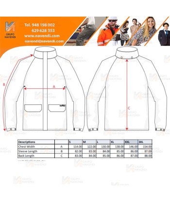 Parka ligera especial con protección química para la lluvia