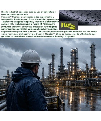 Parka ligera especial con protección química para la lluvia