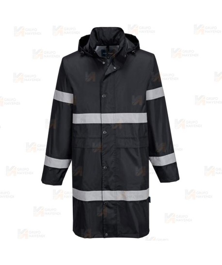 Gabardina transpirable con cintas reflectantes