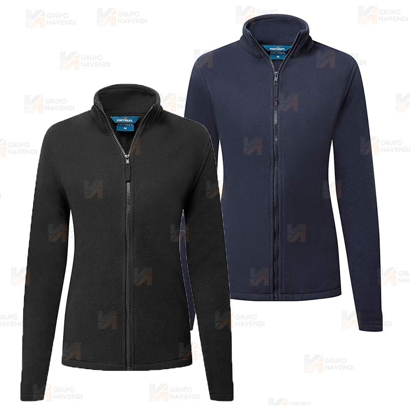 Chaqueta polar de trabajo con cremallera y tejido ecológico para mujer